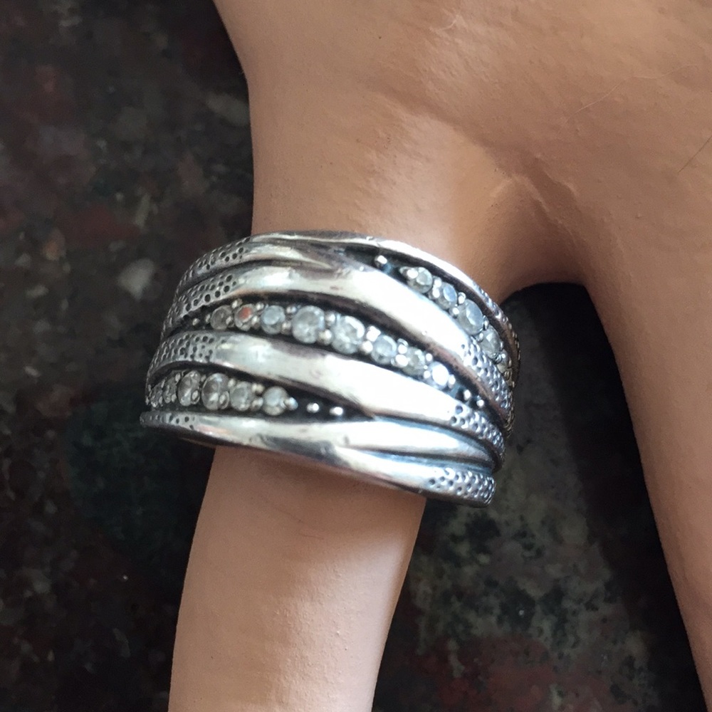 Silpada sterling silver with CZs (Organics Ring)